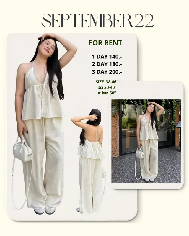ชุดเซ็ตสายเดี่ยวผ้าพริ้ว Free Size