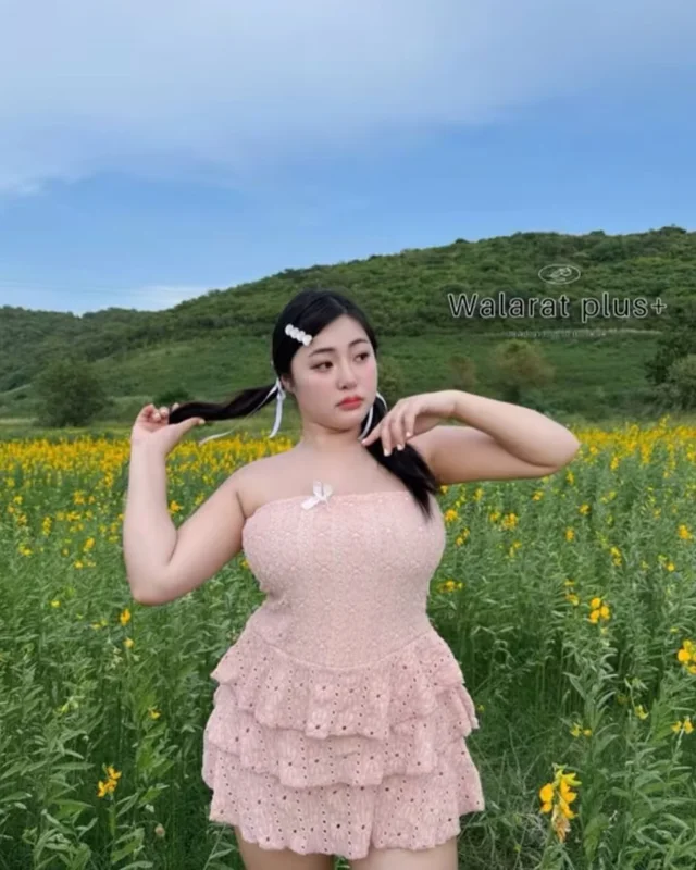 ชุดเกาะอกระบายสีชมพู WALARAT Free Size thumbnail 3