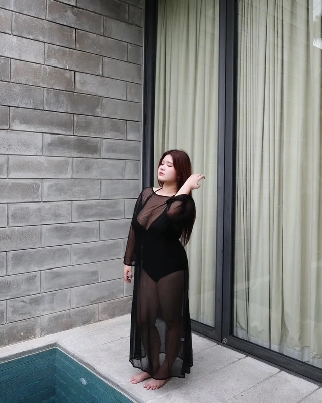 ชุดคลุมซีทรู HILYN สีดำ Long Dress Size 3XL thumbnail 5