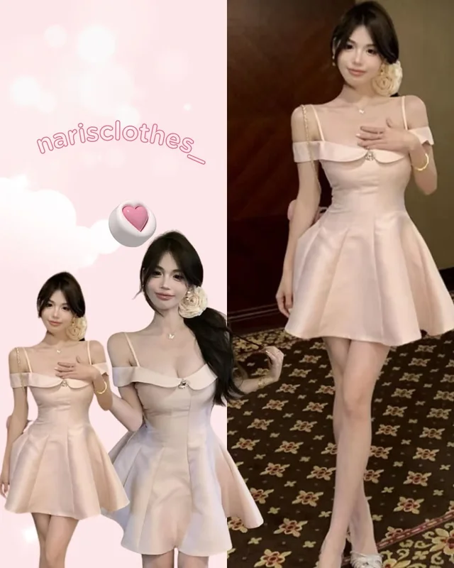 ชุดเดรสปาดไหล่ดีเทลเพชร LISA