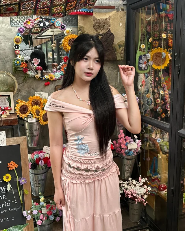 WHYSOCUTE Crop Top Maxi Skirt ชุดเซ็ต (alternate)