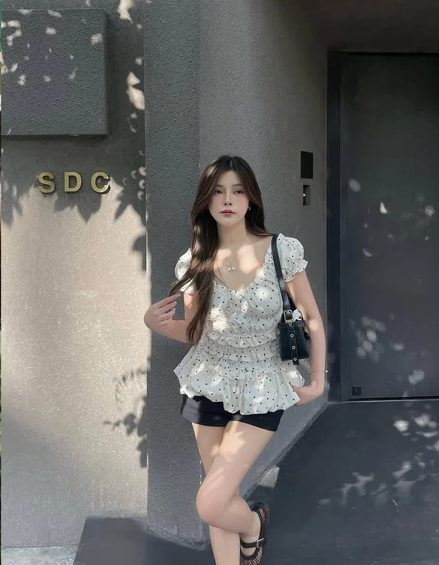 AceyAcey Mini Curve ชุดเดรสลายจุด Free Size thumbnail 3