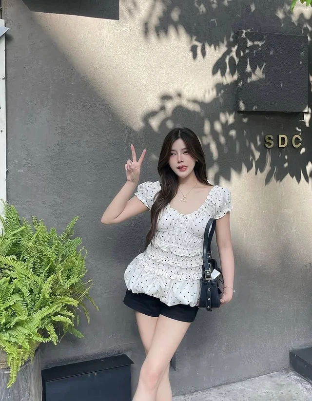AceyAcey Mini Curve ชุดเดรสลายจุด Free Size thumbnail 5