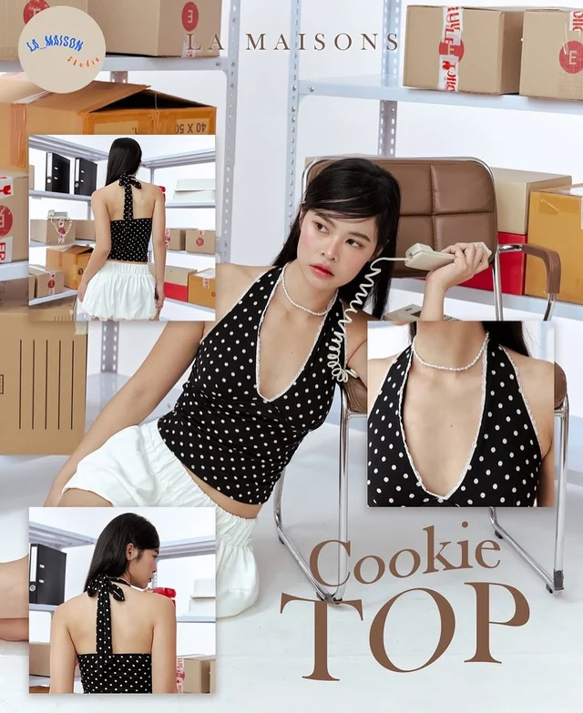 La Maisons Cookie Top Cloudy Puff Balloon Skirt ชุดเวียดนาม Size S