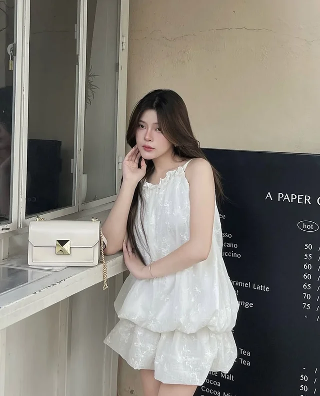 G2N Clothshop Minnie Dress เดรสสั้นกระโปรงบอลลูน ชุดเวียดนาม Free Size thumbnail 2