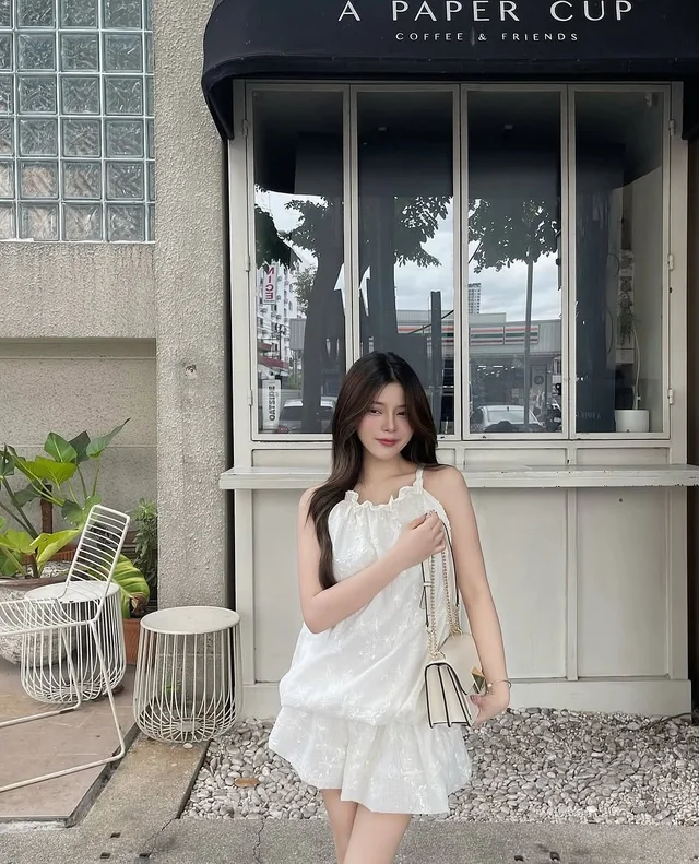 G2N Clothshop Minnie Dress เดรสสั้นกระโปรงบอลลูน ชุดเวียดนาม Free Size 1