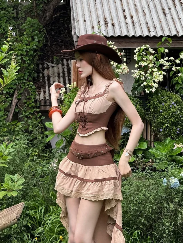 kimikostore bkk ชุดเซ็ต 4 ชิ้นสไตล์คาวเกิร์ล ชุดเวียดนาม thumbnail 9