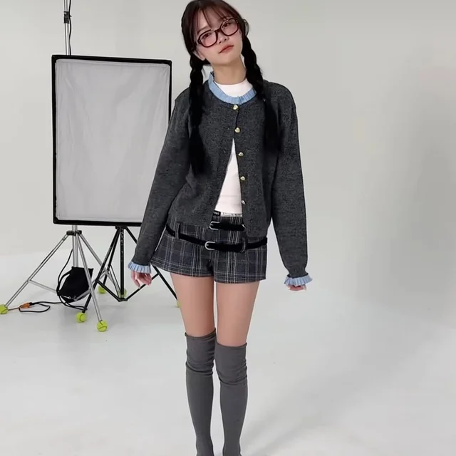beming official Belted check กางเกงขาสั้น Size S thumbnail 6