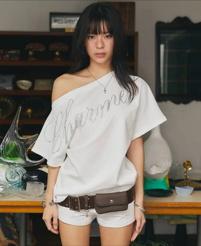 เสื้อปาดไหล่ stylist shop T shirts ruzee ชุดเวียดนาม thumbnail 4