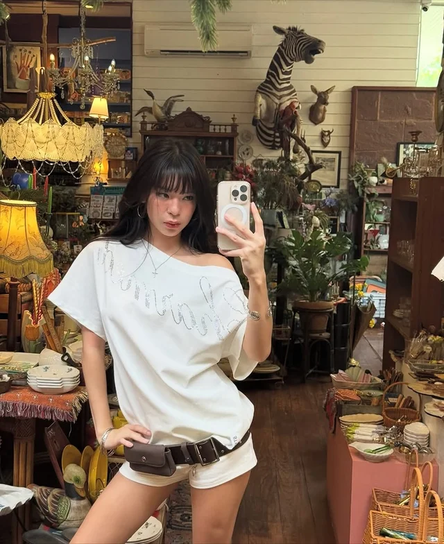 เสื้อปาดไหล่ stylist shop T shirts ruzee ชุดเวียดนาม thumbnail 5