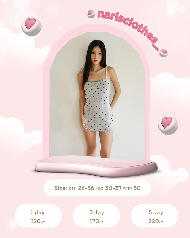 Rubyandlemon เดรสสั้นลายจุด