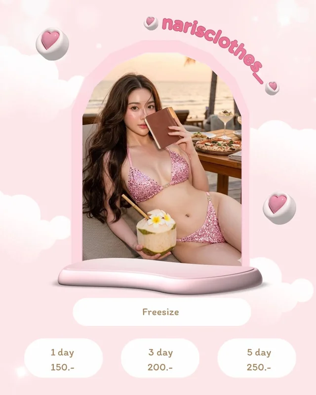 miladaclothes Glitter Bikini Pink