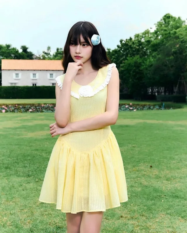 flat2112 Honey Sweet Mini Dress Yellow Size XS (alternate)