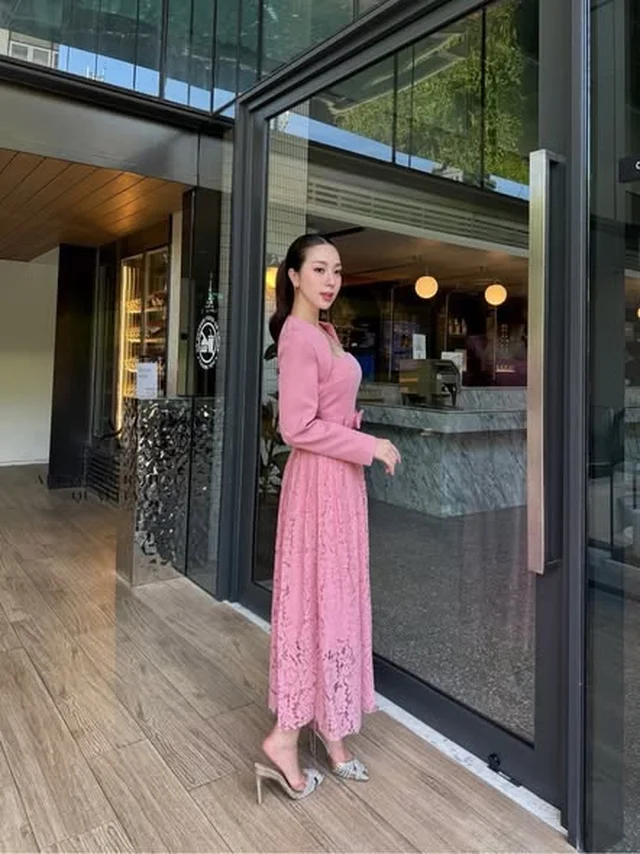 เดรสยาวสีชมพูประยุกต์ Size XL thumbnail 3