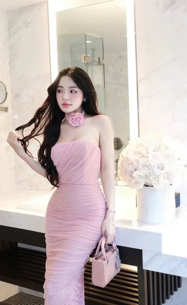 ชุดราตรีสั้น ชุดเวียดนามโทนชมพู Size M thumbnail 3