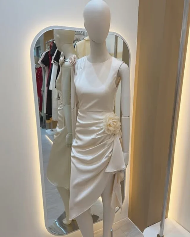 NABI Midi Dress สีครีมประดับดอกไม้ Size S XL thumbnail 4