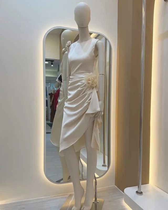 NABI Midi Dress สีครีมประดับดอกไม้ Size S XL thumbnail 3