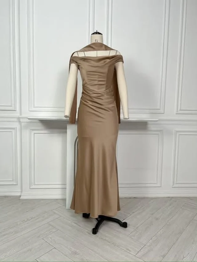 ชุดราตรีเปิดไหล่ผ้าจับเดรป Long Dress thumbnail 5