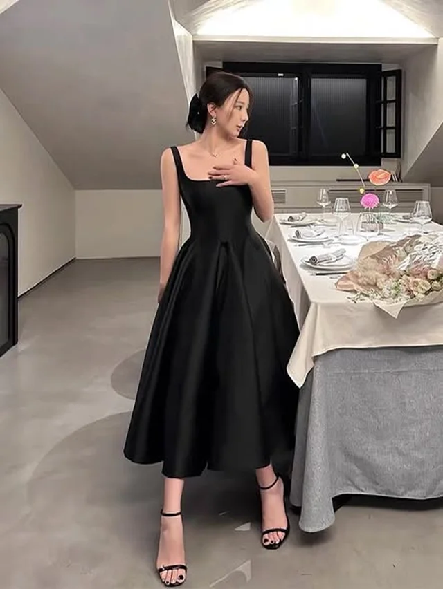 เดรสยาวคลุมเข่าสีดำ Size M L (alternate)