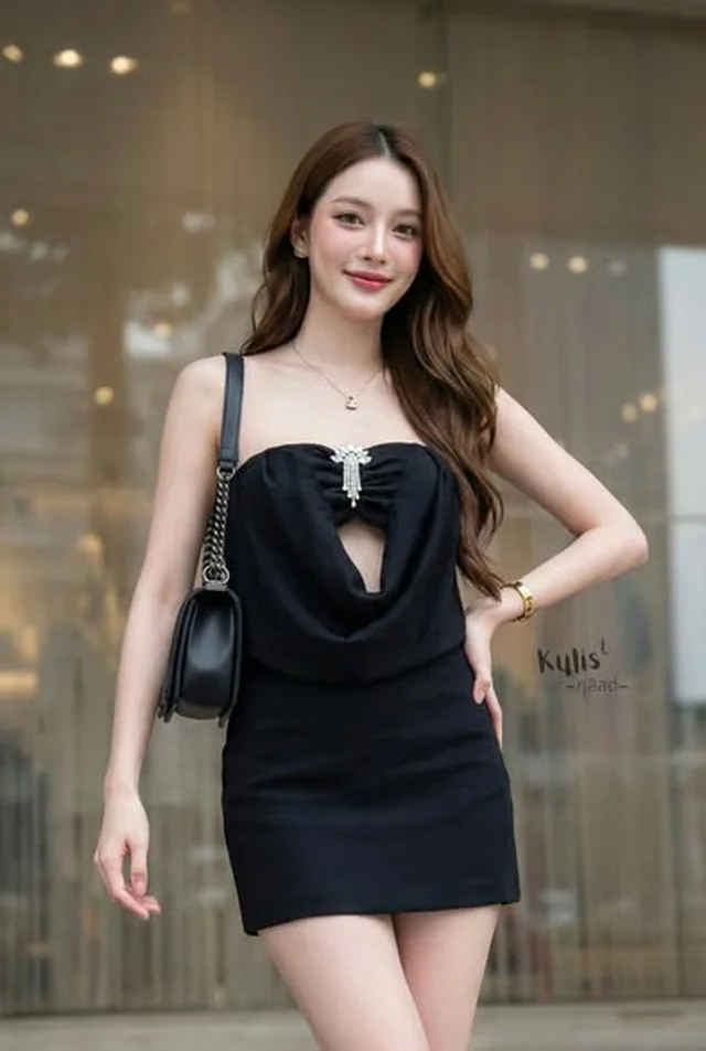 Kulist เดรสสั้นเกาะอก สีดำ Size L (alternate)