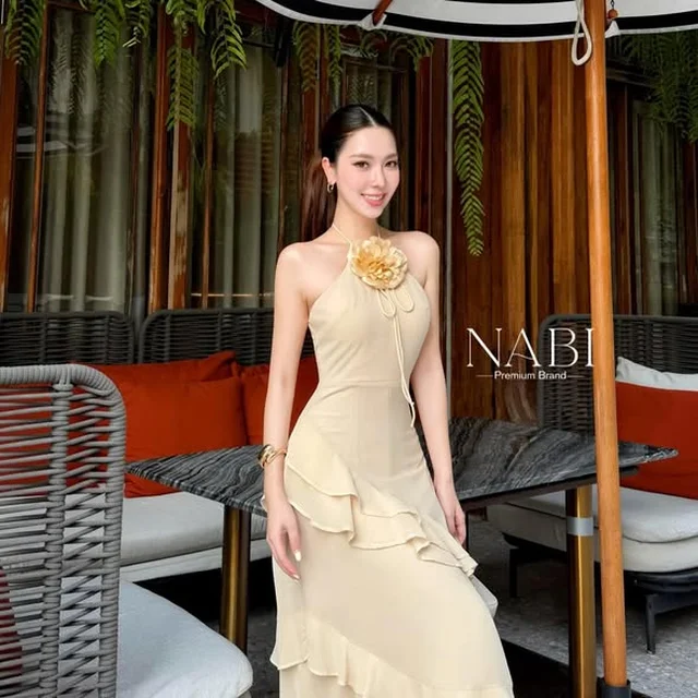 เดรสฮอลเตอร์ NABI BRAND ชมพู ครีม (alternate)