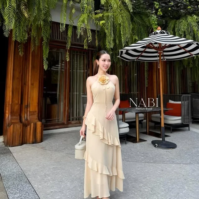 เดรสฮอลเตอร์ NABI BRAND ชมพู ครีม thumbnail 4