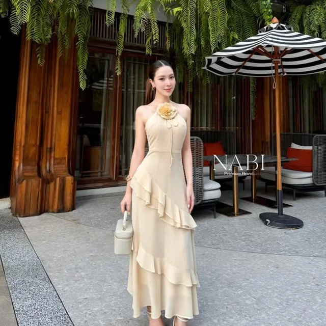 เดรสฮอลเตอร์ NABI BRAND ชมพู ครีม thumbnail 5