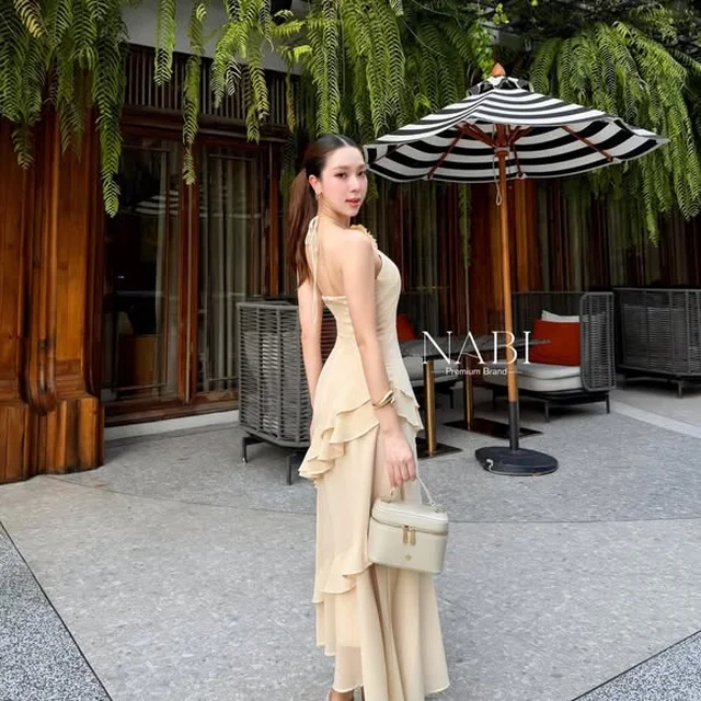 เดรสฮอลเตอร์ NABI BRAND ชมพู ครีม thumbnail 2