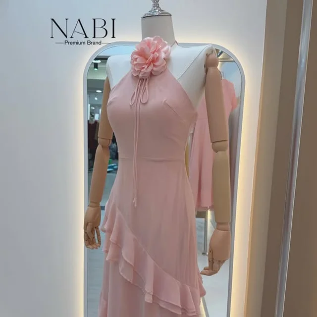 NABI BRAND เดรสยาวออกงานดีไซน์ฮอลเตอร์ thumbnail 5