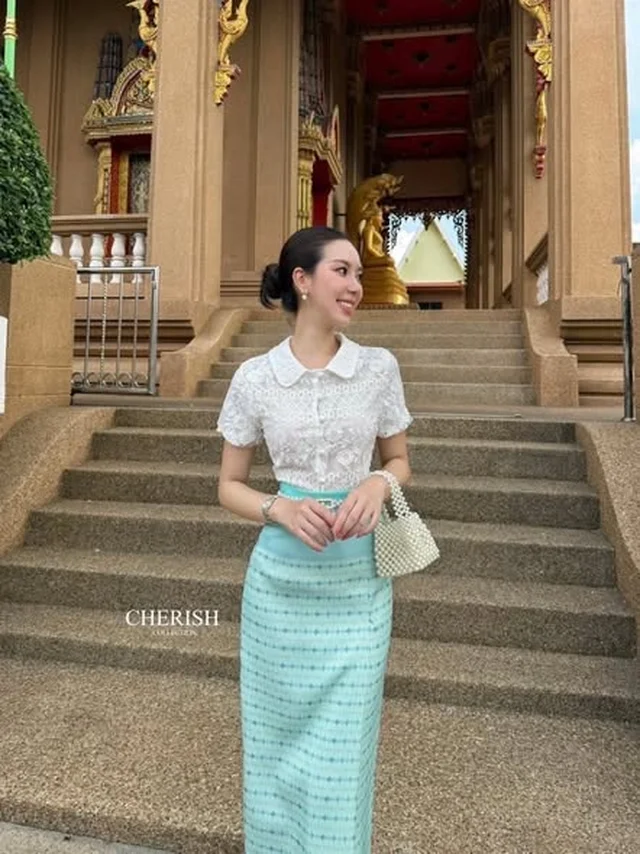 ชุดไทยประยุกต์โทนฟ้า Size L XL (alternate)