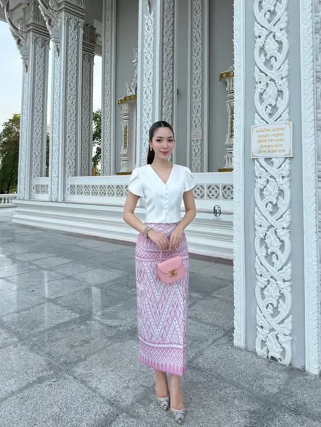 ชุดไทยประยุกต์โทนชมพู Size XL XXL thumbnail 3