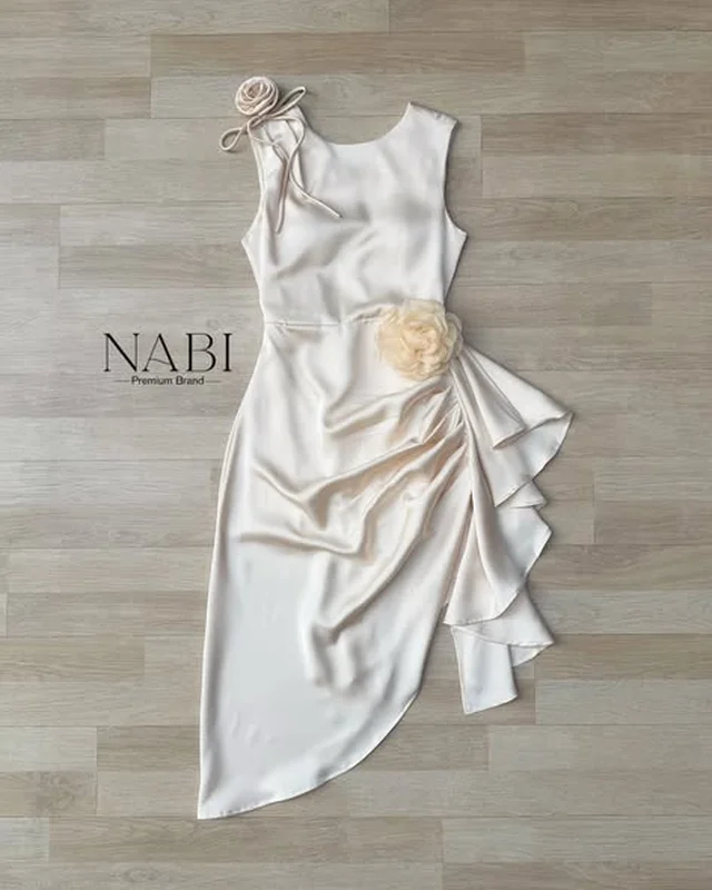 เดรสยาว NABI ดีไซน์หรูประดับดอกไม้ Size S XL thumbnail 4