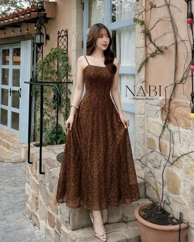 เดรสยาวสีน้ำตาลสายเดี่ยว NABI Brand (alternate)