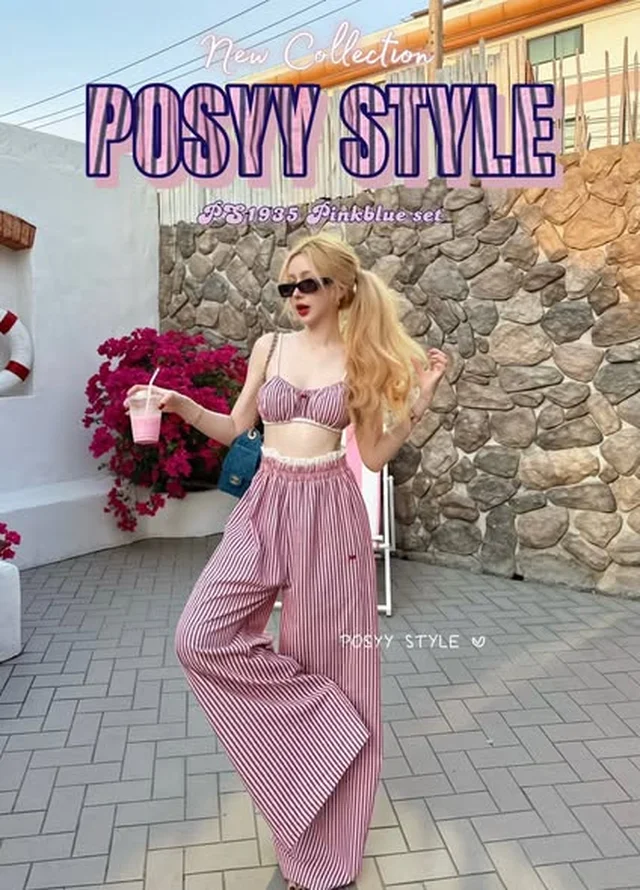 POSYY STYLE เซ็ตบราและกางเกงลายทาง (alternate)