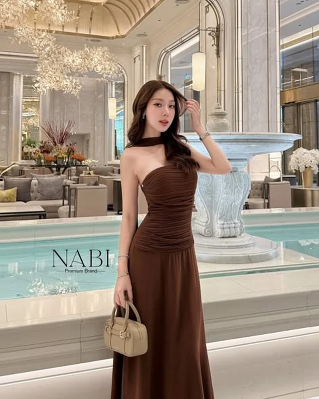 ชุดราตรี NABI สีน้ำตาลเข้ม Long Dress thumbnail 3
