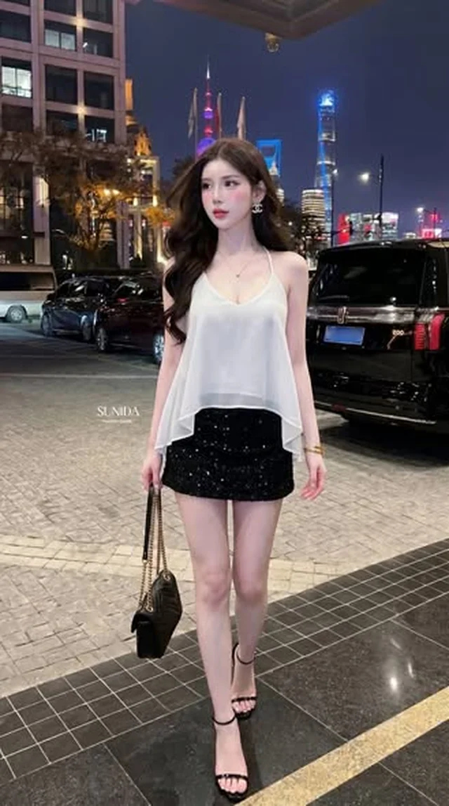 ชุดเซต SUNIDA BRAND เสื้อชีฟอง กระโปรงวิ้ง Size L thumbnail 2