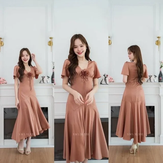 ชุดเดรสยาวทรงเมอร์เมด หลายสี Maxi Dress thumbnail 2