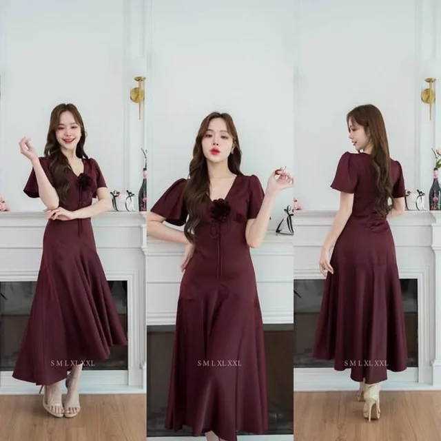 ชุดเดรสยาวทรงเมอร์เมด หลายสี Maxi Dress thumbnail 4