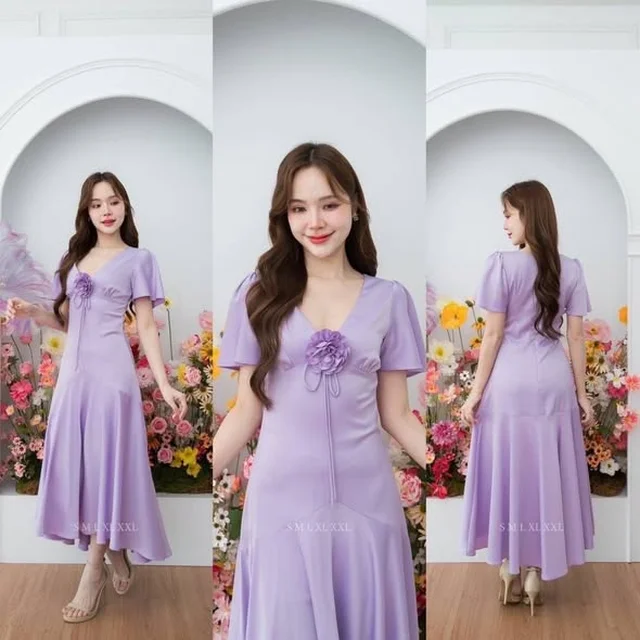 ชุดเดรสยาวทรงเมอร์เมด หลายสี Maxi Dress thumbnail 5