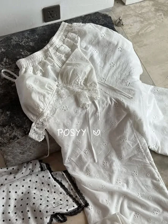 POSYY ชุดเซ็ตบราลูกไม้และกางเกงขายาว พร้อมผ้าผูกผม thumbnail 5