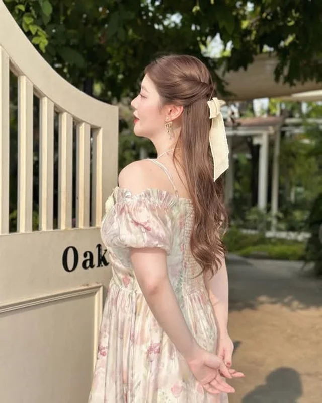 เดรสยาวลายดอกปาดไหล่ Size XXL thumbnail 5
