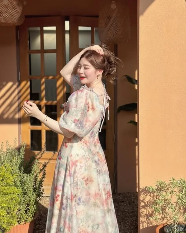 เดรสยาวลายดอกฟีลคุณหนู Size XXL thumbnail 4