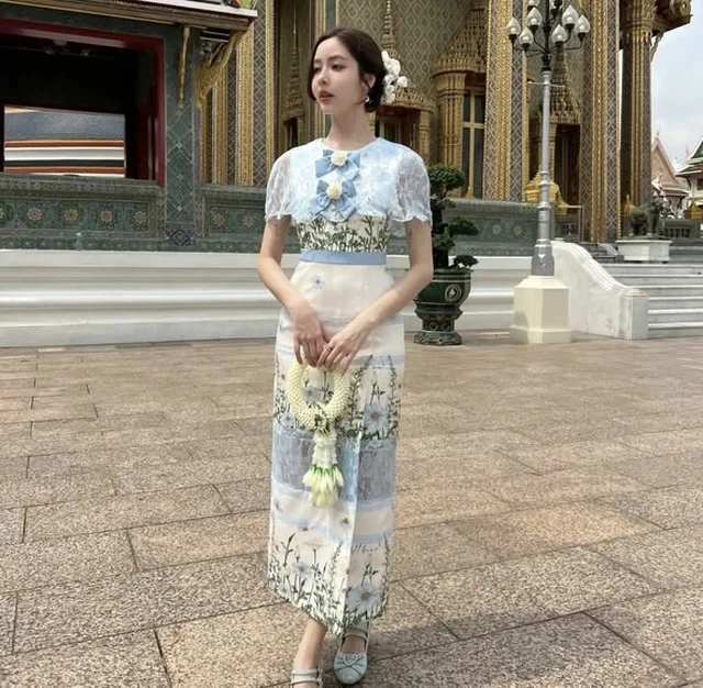 ชุดไทยประยุกต์โทนฟ้า Size XXL thumbnail 4