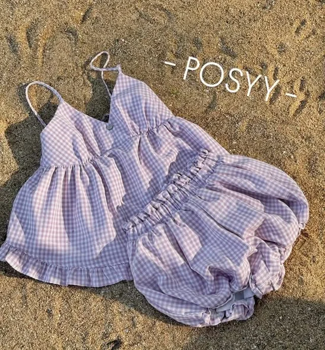 POSYY ชุดเซ็ตสก็อตม่วงสุดคิ้วท์ (alternate)