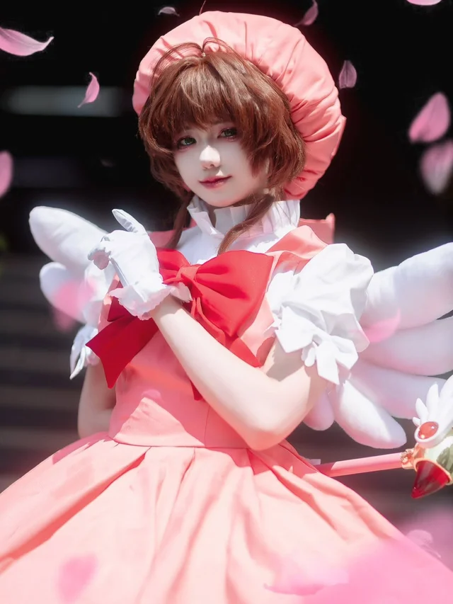 ชุดคอส Sakura OP1 ชุดชมพูแดง M thumbnail 2