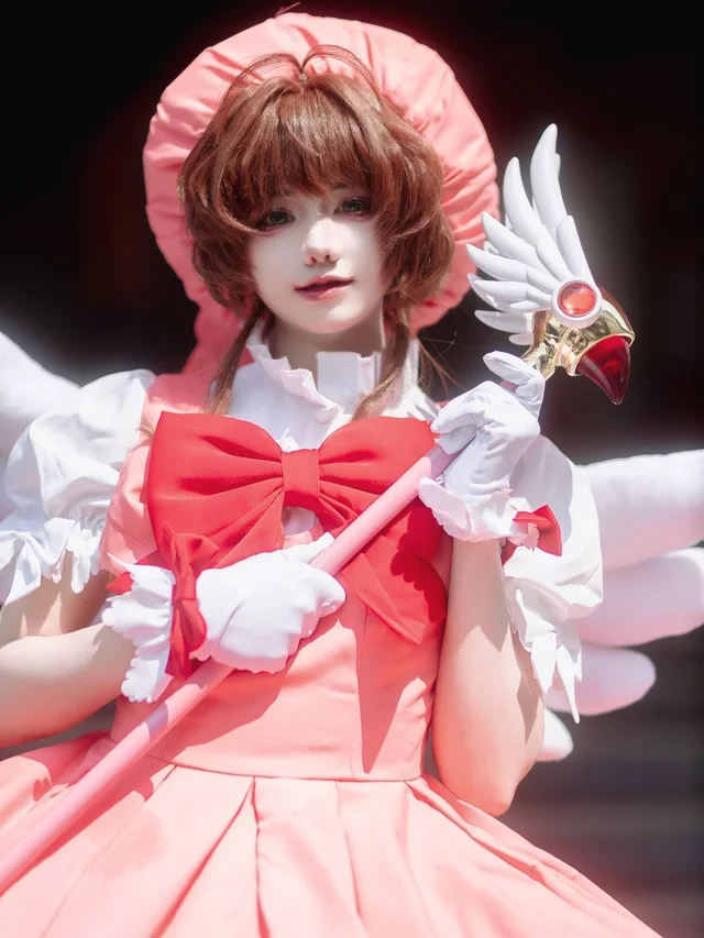 ชุดคอส Sakura OP1 ชุดชมพูแดง M thumbnail 4
