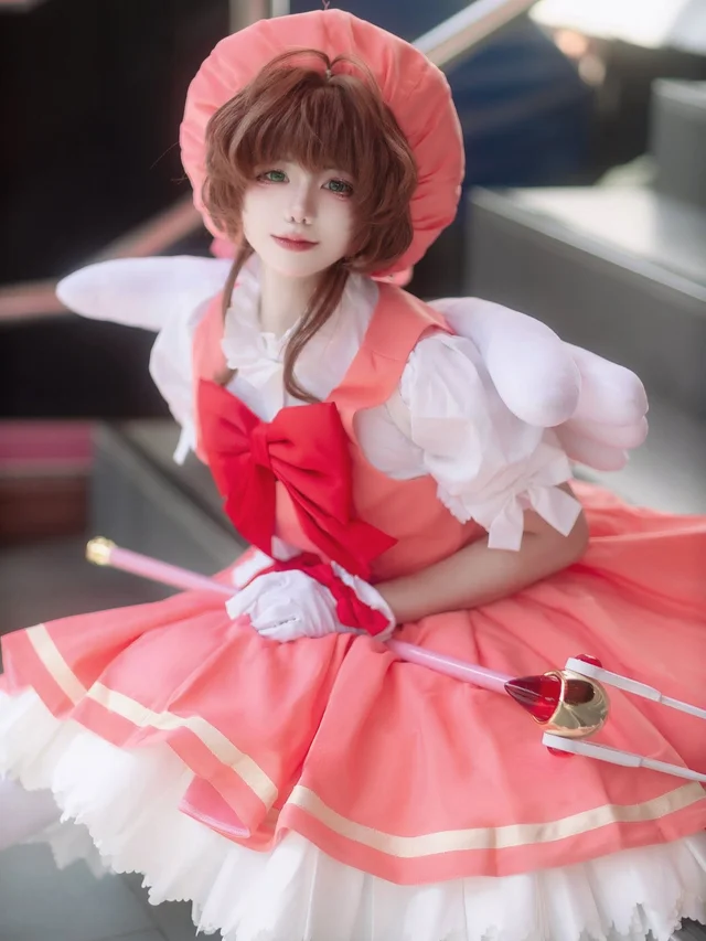 ชุดคอส Sakura OP1 ชุดชมพูแดง M thumbnail 3