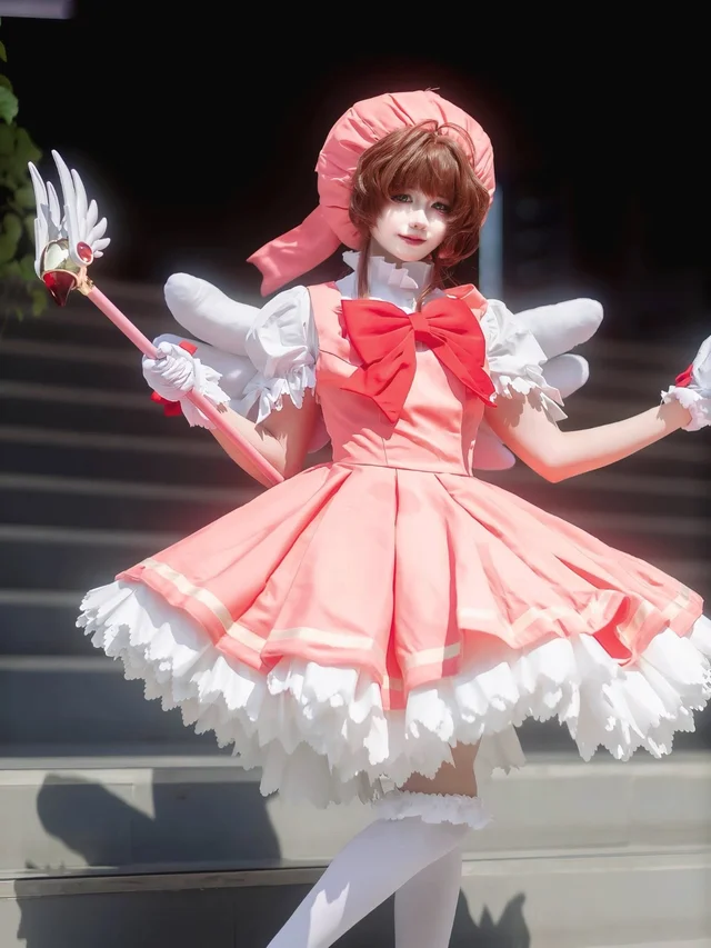 ชุดคอส Sakura OP1 ชุดชมพูแดง M (alternate)