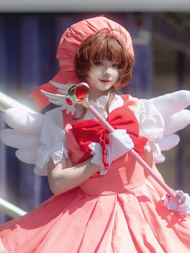 ชุดคอส Sakura OP1 ชุดชมพูแดง M thumbnail 5