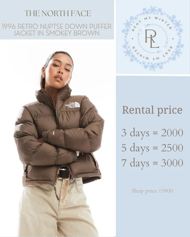 1996 Retro Nuptse Down Puffer Jacket (Smokey Brown) 1